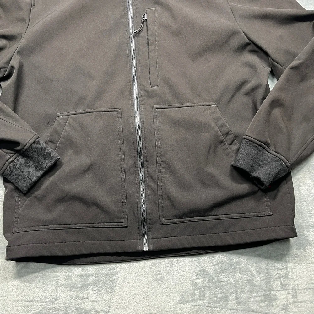Levi Strauss & Co‎ Softshell Jacket Mens Black Hooded Fleece Lined Full Zip XL